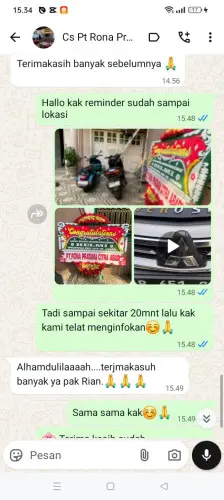 Testimonial Papan Bunga pasirmae